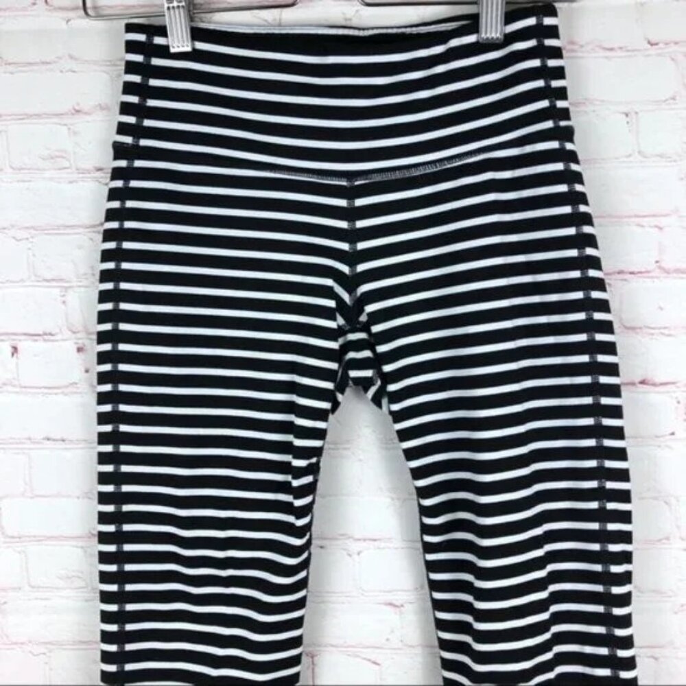 Athleta Stripes Chaturanga Capri Leggings I Small - Picture 4 of 5